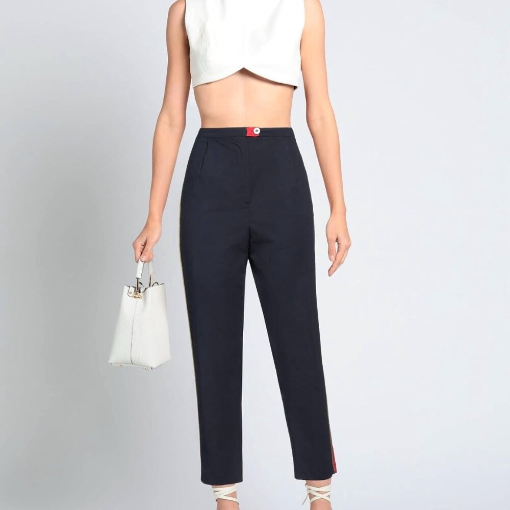 Pinko Uniqueness Midnight Blue Tapered Pants – Size US 6 (S) – Like New